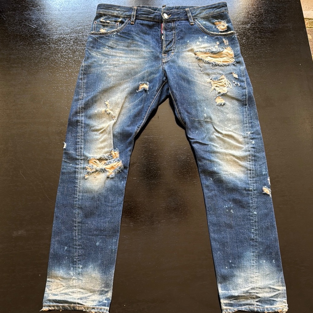 Dsquared- Men's Distressed Blue Jeans